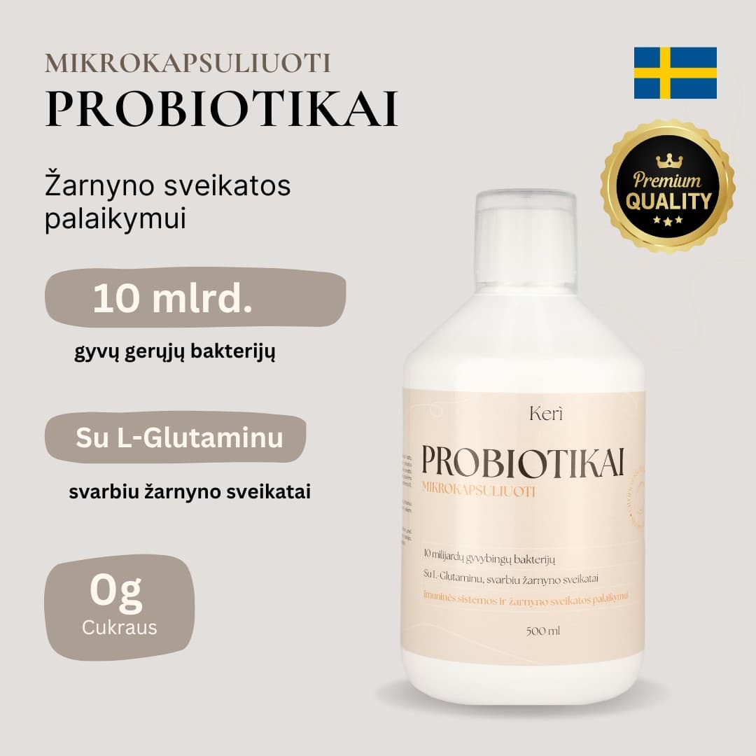 Mikrokapsuliuoti probiotikai 10 mlrd CFU (500 ml)